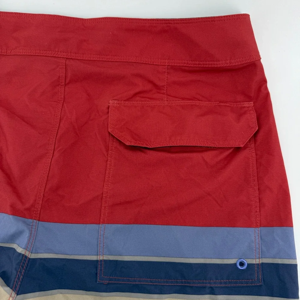 Patagonia Boardshorts Mens 28 Red Striped Hydro Series Recycled Swim Trunks